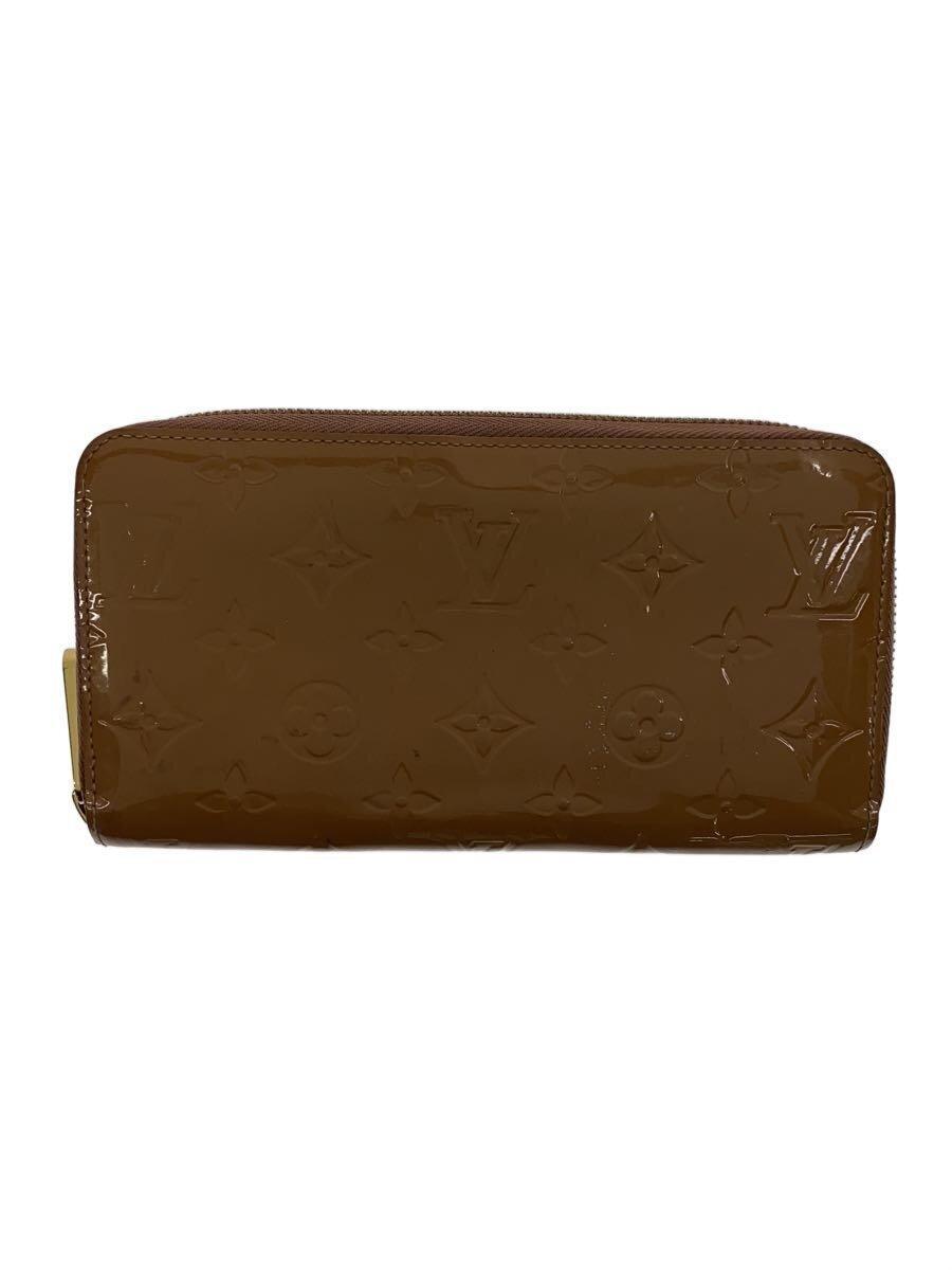 【中古】LOUIS VUITTON◆ジッピー・ウォレット_モノグラム・ヴェルニ/エナメル/BEG/レディース/汚れた状態有【服飾雑貨他】
