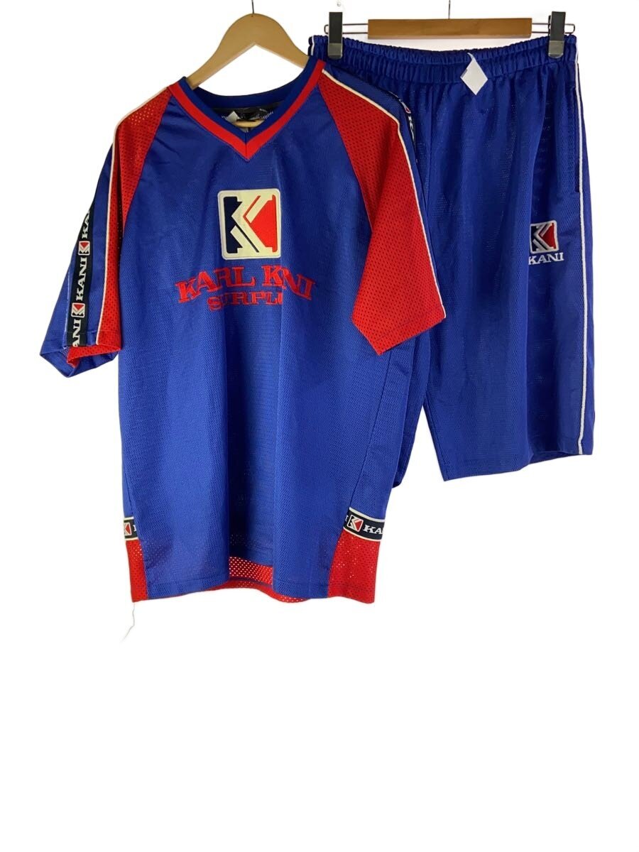 【中古】KARL KANI◆力くらべプルオーバー/セットアップ/XL/ポリエステル/BLU/無地【メンズウェア】