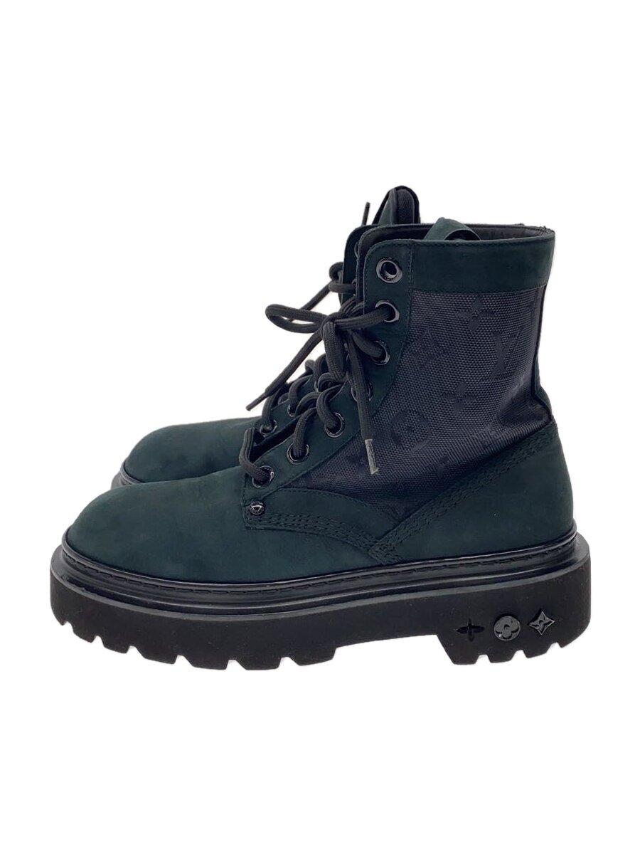 【中古】LOUIS VUITTON◆レンジャーモノグラムアンクルブーツレースアップ/made インチ italy/SIZE 5.5【シューズ】
