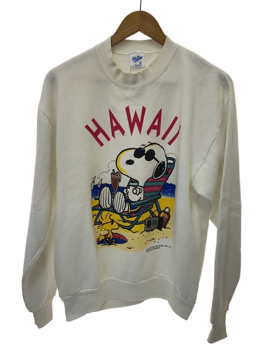 【中古】Velva Sheen◆流汗/M/綿織物/WHT/90S/USA製/PEANUTS/SNOOPY/シミ/汚れた状態有//【メンズウェア】