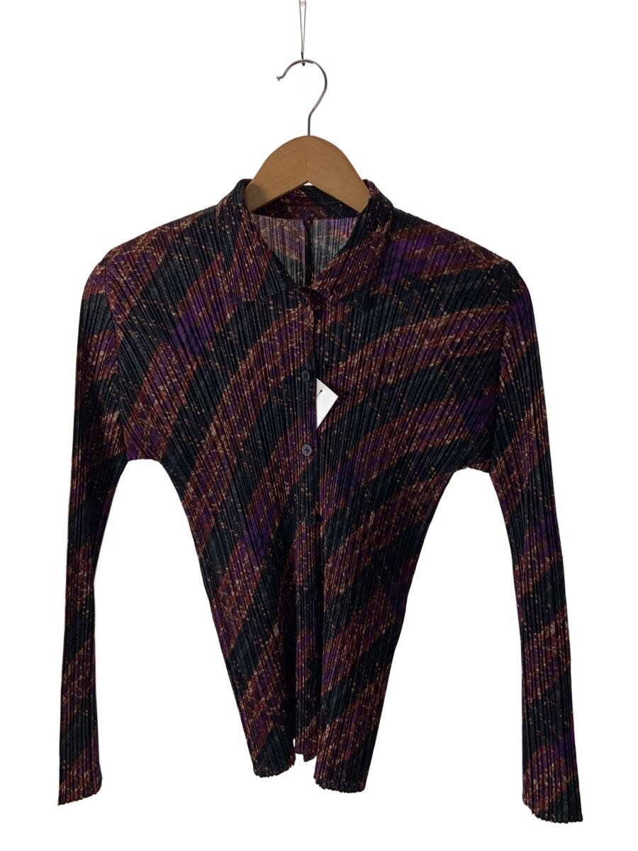【中古】PLEATS PLEASE ISSEY MIYAKE◆長袖プルオーバー/3/ポリエステル/マルチ色合い//【レディースお召しもの】