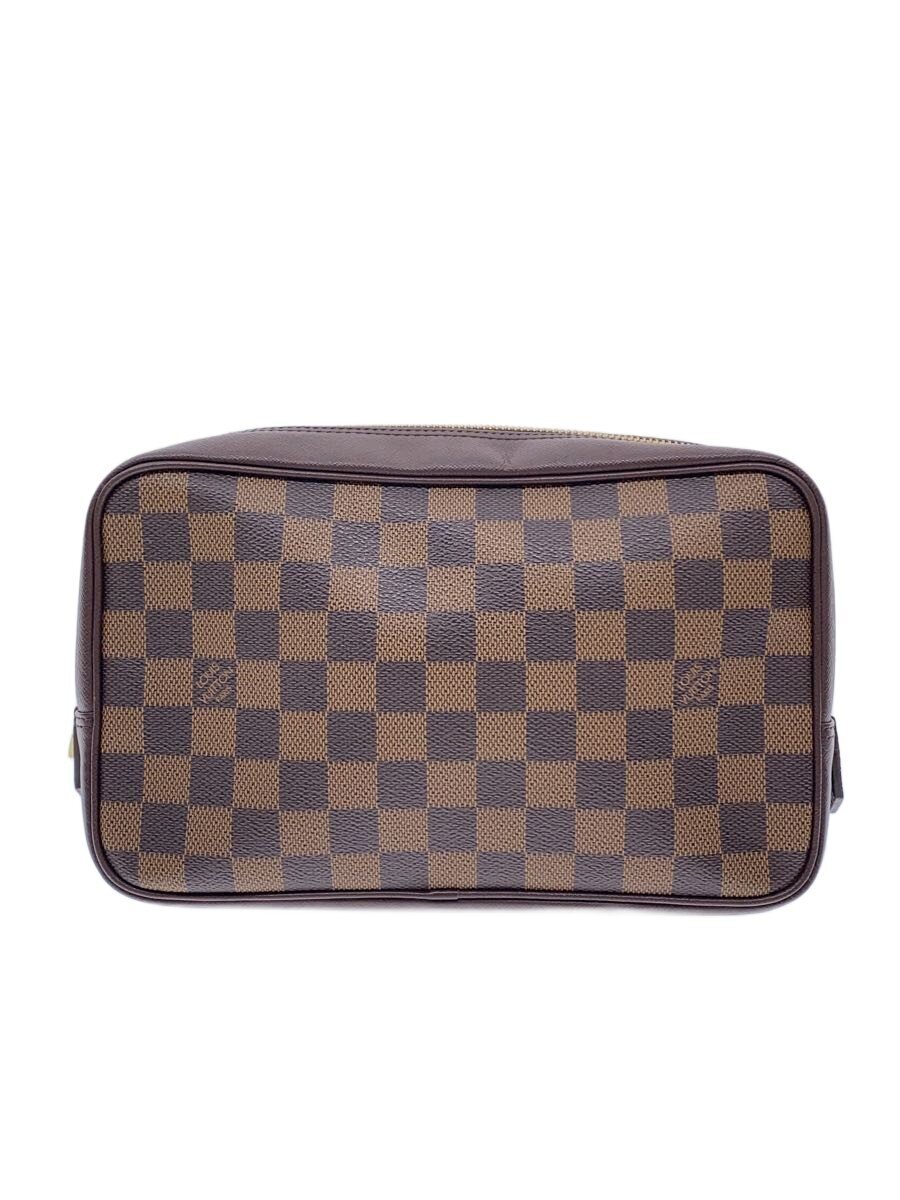 【中古】LOUIS VUITTON◆トゥールス・トワレット_ダミエ・エベヌ/PVC/BRW/総柄【御徒面子】