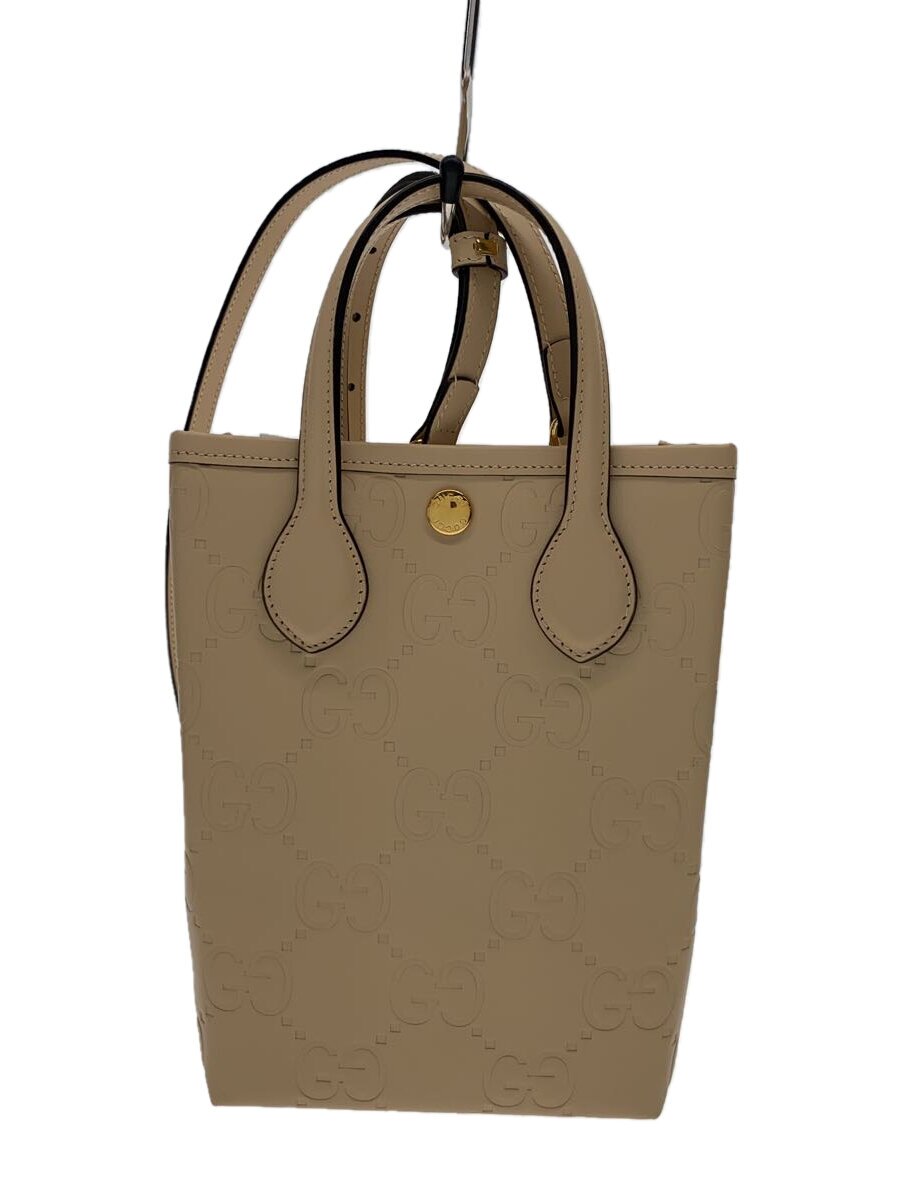 【中古】GUCCI◆GGなめし革/2WAYショルダーバッグ/なめし革/BEG/総柄/790133 2067【御徒面子】