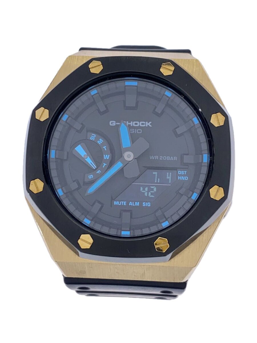 【中古】CASIO◆石英ウオッチ/デジアナ/天然ゴム/BLK/BLK/GA-2100/カスタム品//【服飾雑貨他】