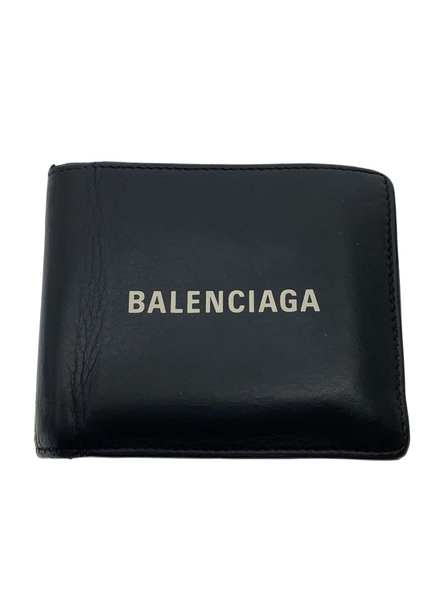 【中古】BALENCIAGA◆2つ折り紙入れ/--/BLK/メンズ【服飾雑貨他】