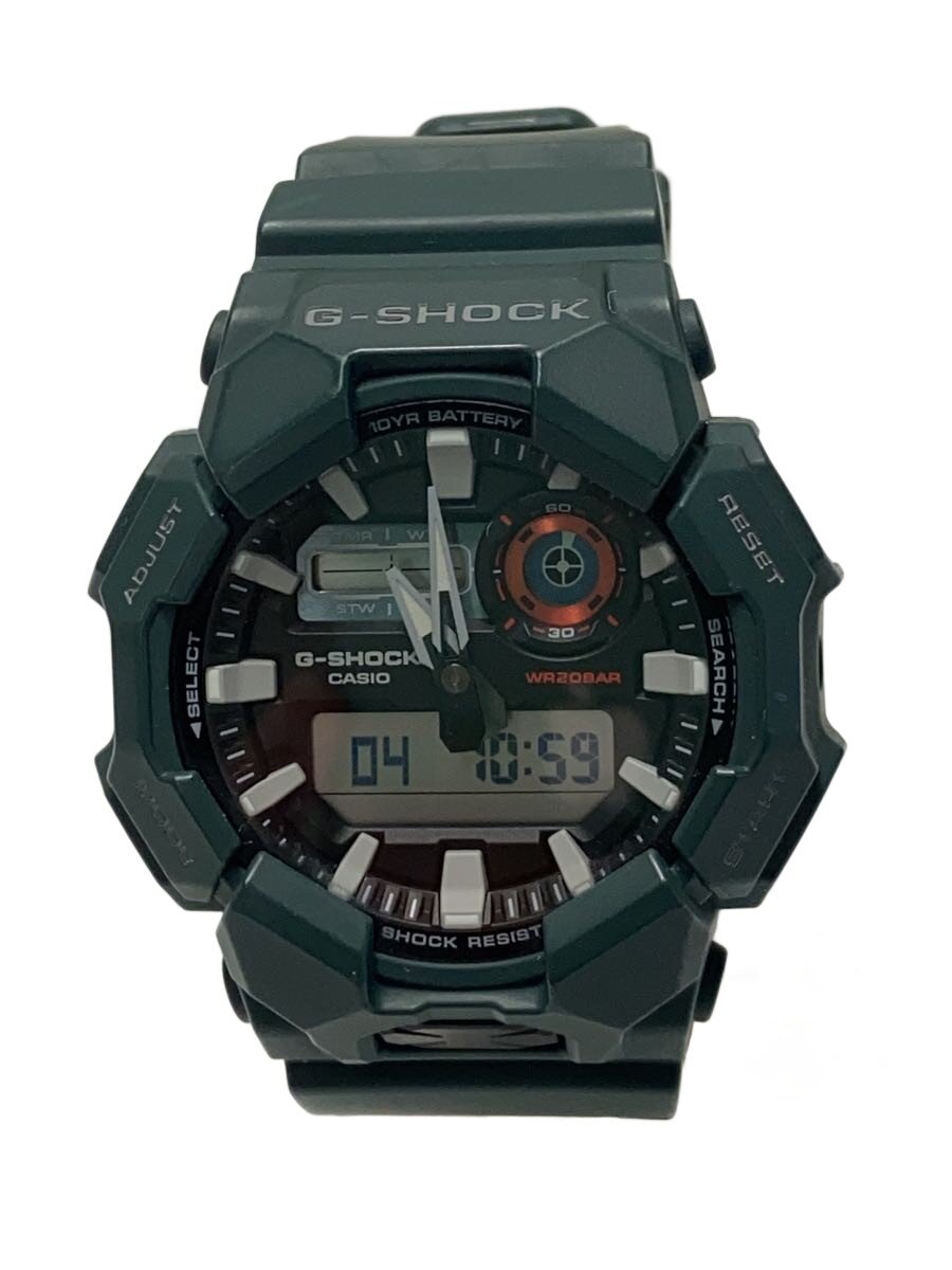 【中古】CASIO◆石英ウオッチ/デジタル/天然ゴム/BLK/GRN/GA-010【服飾雑貨他】