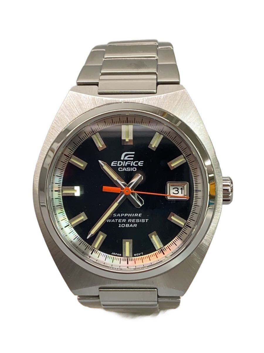 【中古】CASIO◆石英ウオッチ/アナログ/BLK/SLV/EFB-109DJ-1AJF【服飾雑貨他】