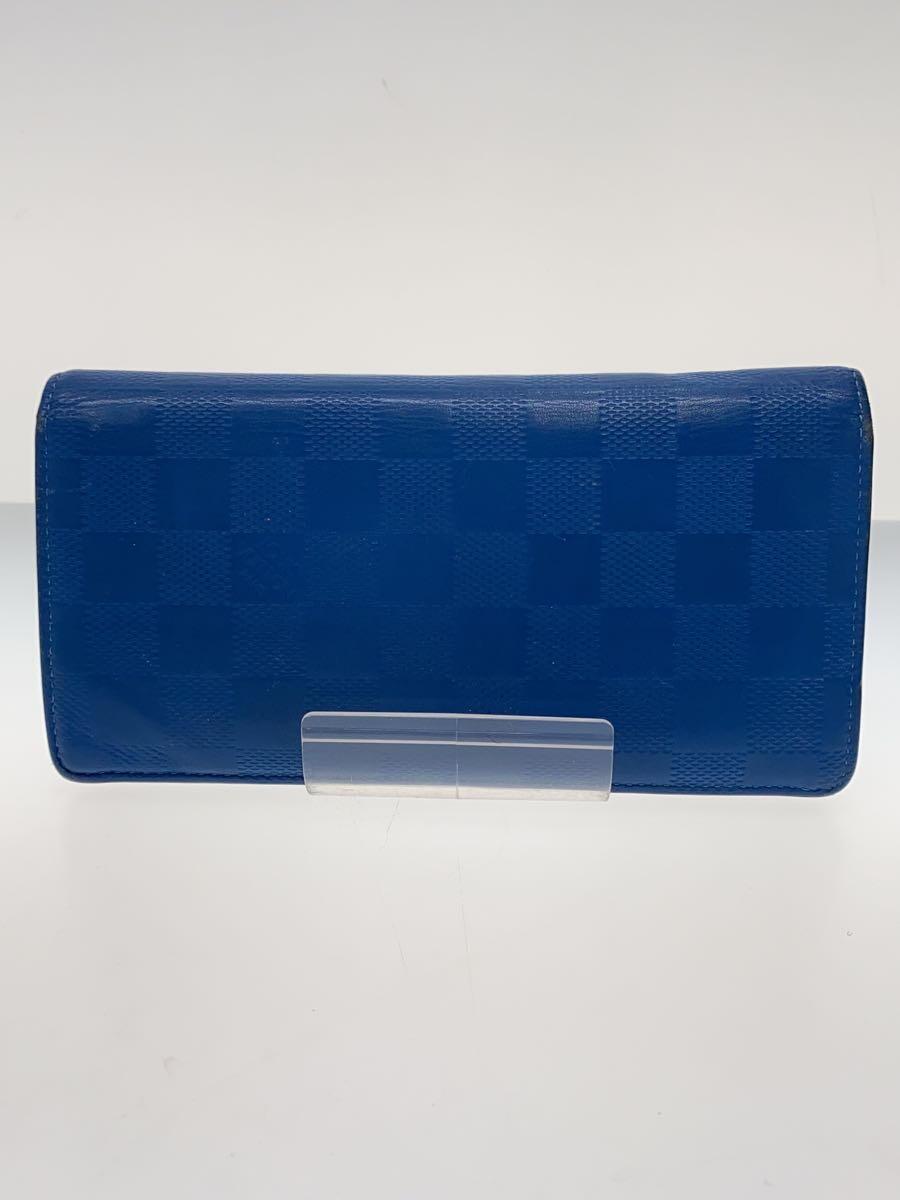 【中古】LOUIS VUITTON◆長紙入れ/--/BLU/総柄/メンズ【服飾雑貨他】