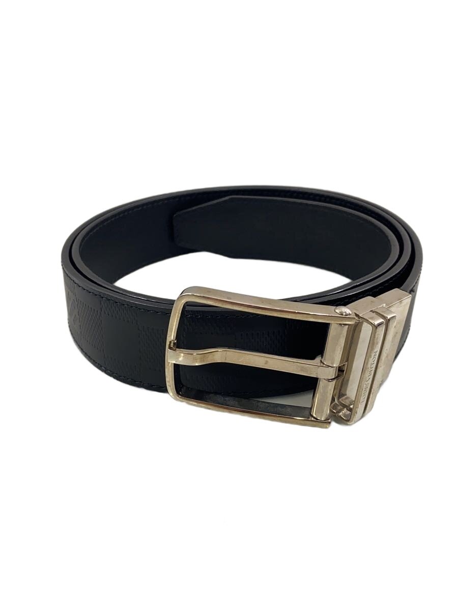 【中古】LOUIS VUITTON◆サンチュール・ボストン35MM_ダミエ・グラフィット/なめし革/BLK/総柄/メンズ【服飾雑貨他】