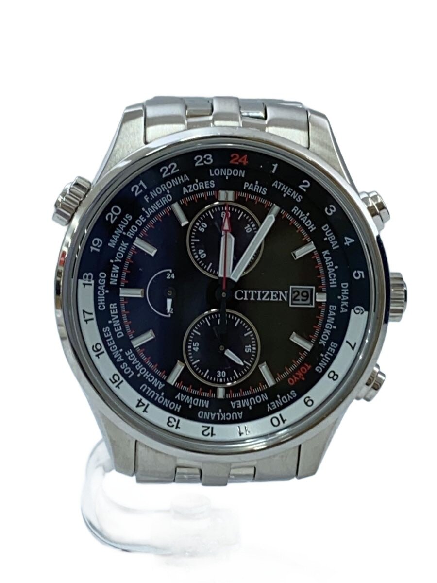 【中古】CITIZEN◆石英ウオッチ/アナログ/BLK/SLV/B612-S126495【服飾雑貨他】
