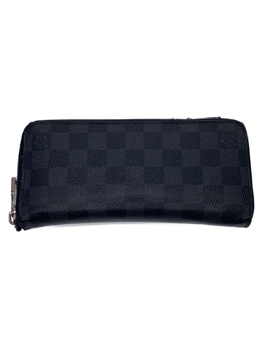 【中古】LOUIS VUITTON◆ジッピー・ウォレット・ヴェルティカル_ダミエ・グラフィット/PVC/BLK/メンズ【服飾雑貨他】