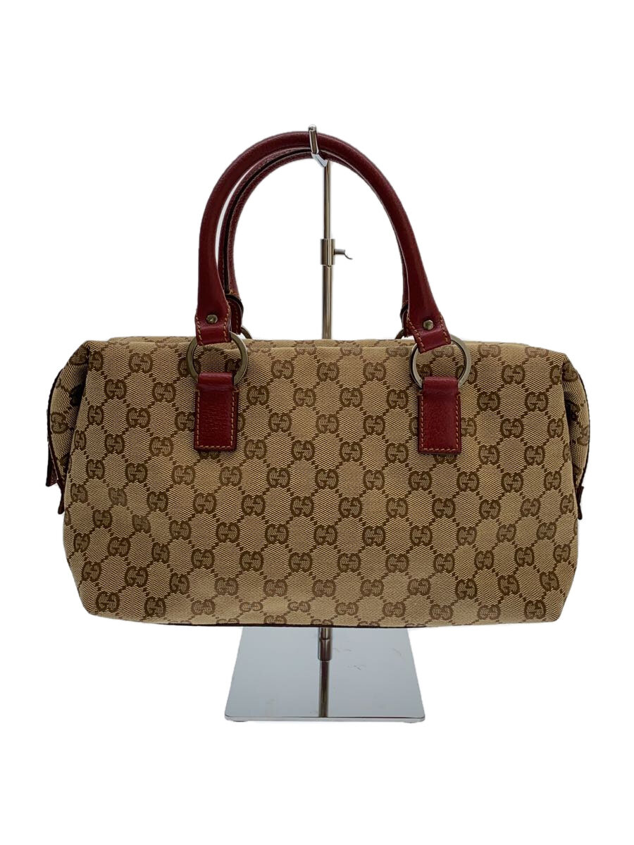 【中古】GUCCI◆ボストンバッグ_GG帆布/帆布/BEG【御徒面子】