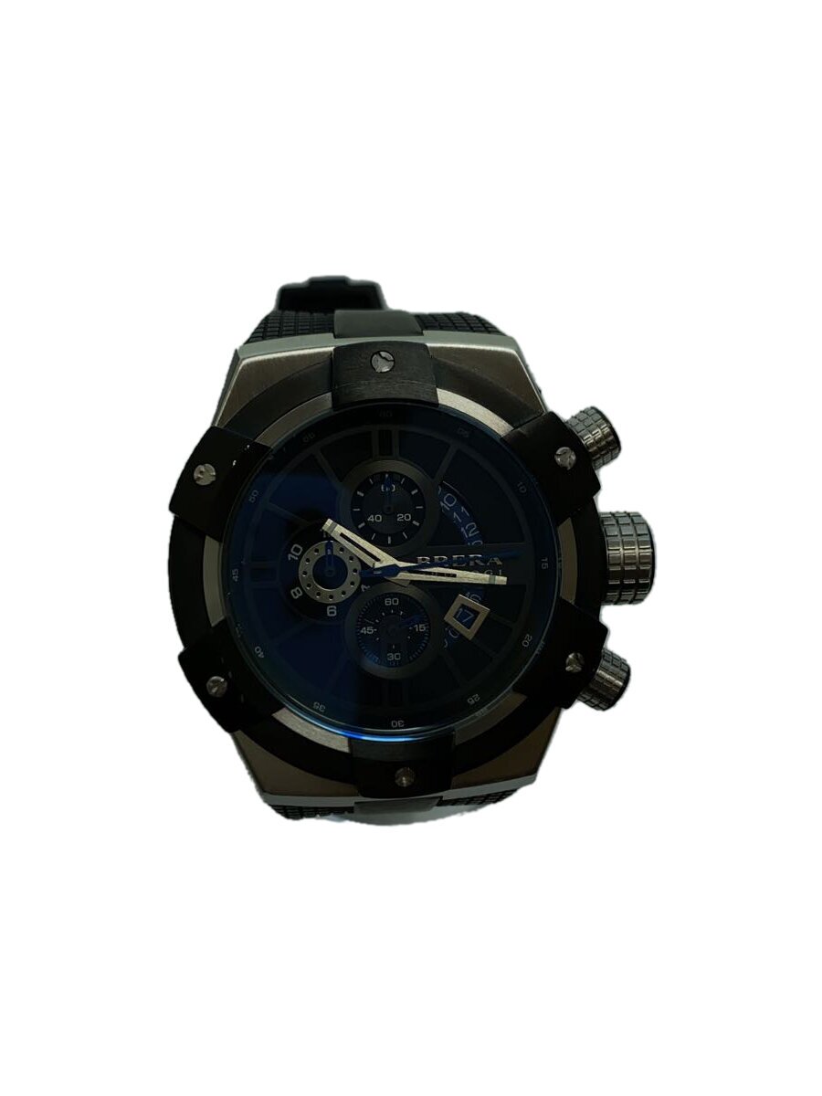 【中古】BRERA OROLOGI◆石英ウオッチ/アナログ/天然ゴム/BLK/BLK/BRSSC49【服飾雑貨他】
