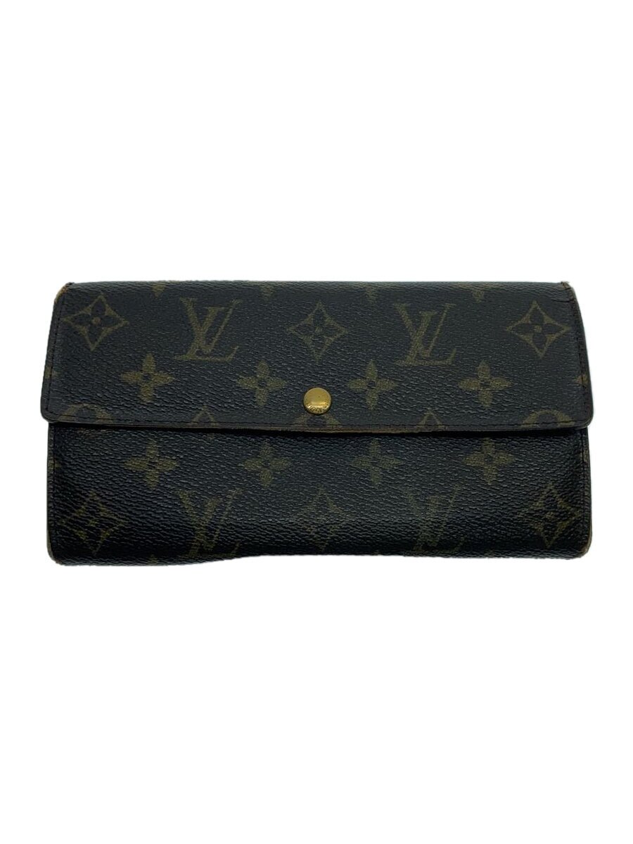 【中古】LOUIS VUITTON◆2)ポシェット・ポルト・モネ・クレディ_モノグラム・キャンバス_BRW/PVC/BRW/レディース【服飾雑貨他】
