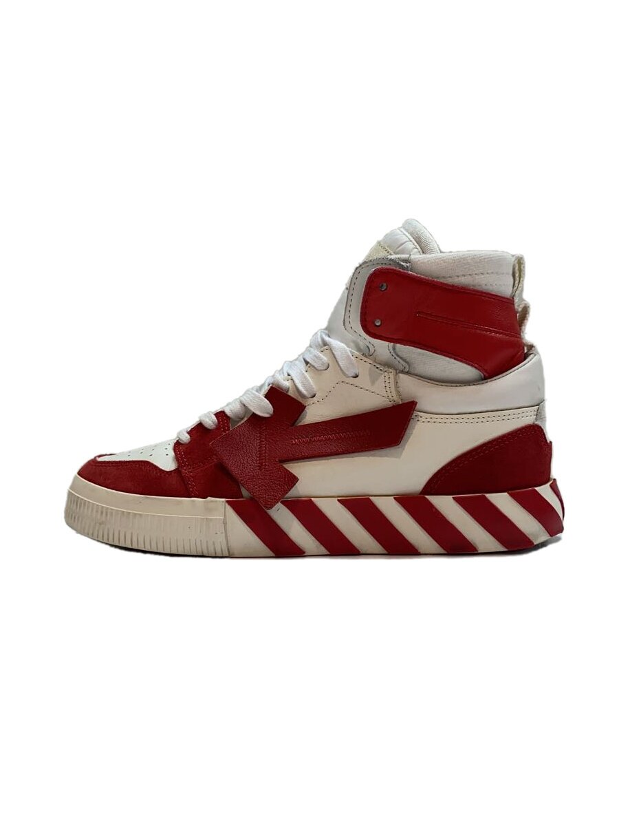 【中古】OFF-WHITE◆気魂減り有/Vulcanized Hi Top/ハイカットスニーカー/41/RED【シューズ】