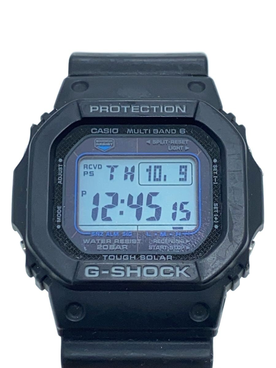 【中古】CASIO◆ソーラーウオッチ_G-SHOCK/デジタル/天然ゴム/BLK【服飾雑貨他】