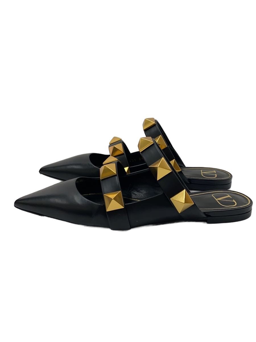 【中古】VALENTINO GARAVANI◆スタッズ/ミュール/木目細かパンプス/37/BLK【シューズ】
