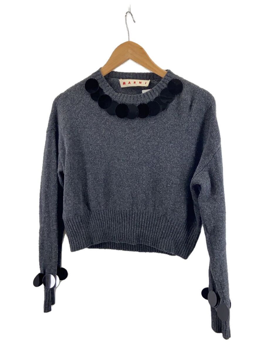【中古】MARNI◆19AW/cashmere mix charm sweater/38/羊毛/GRY/GCMD0078X0//【レディース御召しもの】