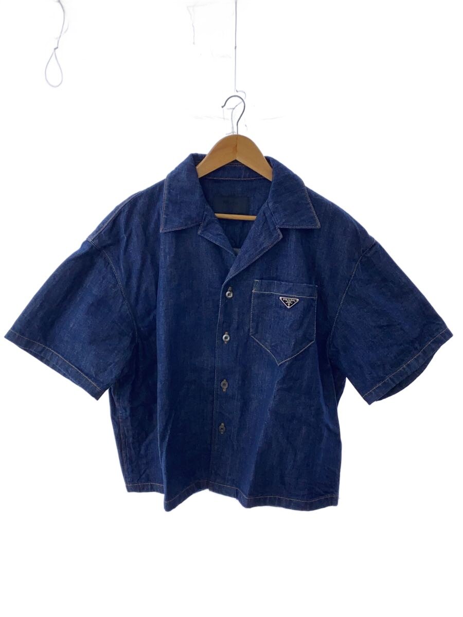 【中古】PRADA◆半袖プルオーバー/L/ジーンズ/IDG/GEC068 S212 15C7//【メンズウェア】