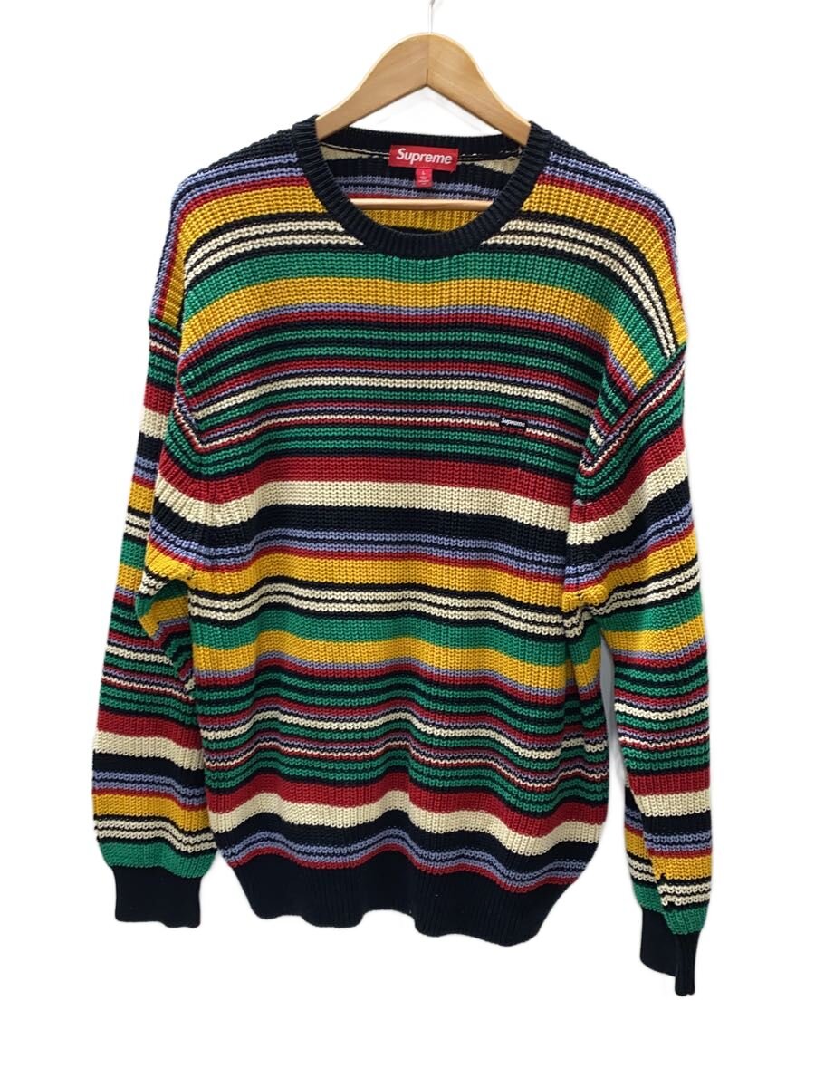 【中古】Supreme◆23AW Small Box Ribbed Sweat/編み物・スウェーター(朦々たる)/L/綿織物/マルチ色合い/【メンズウェア】