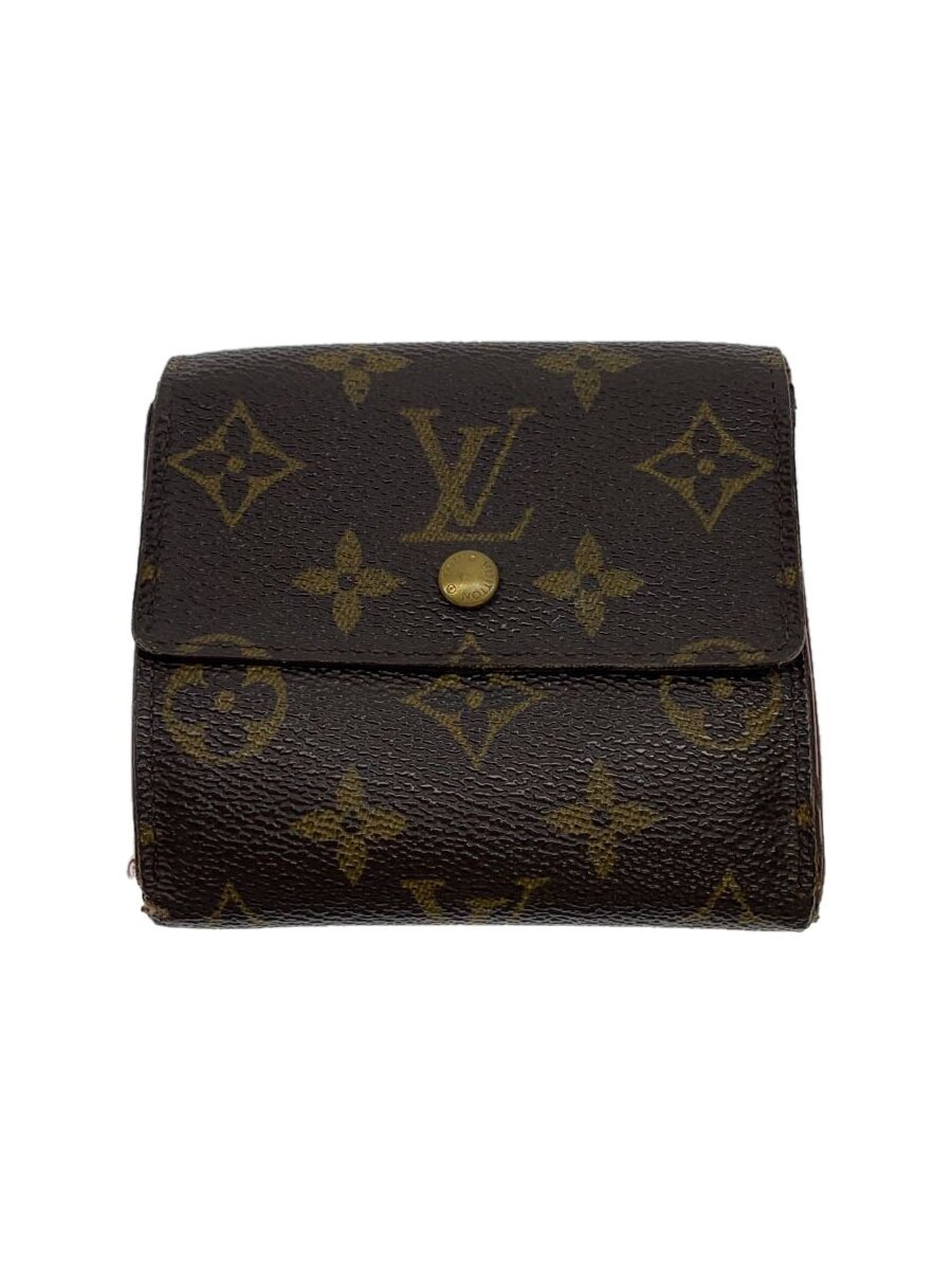 【中古】LOUIS VUITTON◆ポルト・モネ・ビエ・カルト・クレディ_モノグラム・キャンバス_BRW/PVC/BRW/レディース【服飾雑貨他】
