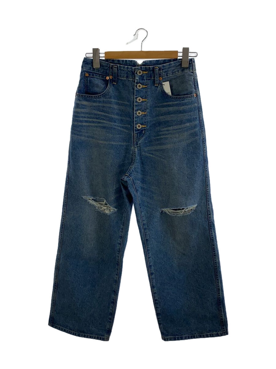 【中古】JUNYA WATANABE COMME des GARCONS◆ボタンフライ クラッシュデザイン デニムパンツ/S/コットン/IDG/JN-P014【メンズウェア】|2nd STREET 店