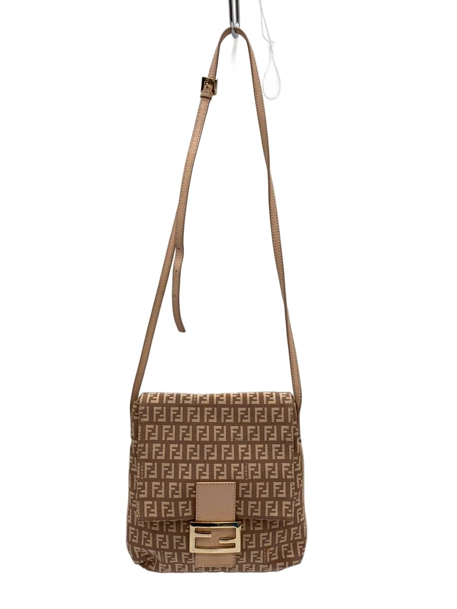 【中古】FENDI◆ショルダーバッグ/帆布/BEG/総柄/8BT075//【御徒面子】
