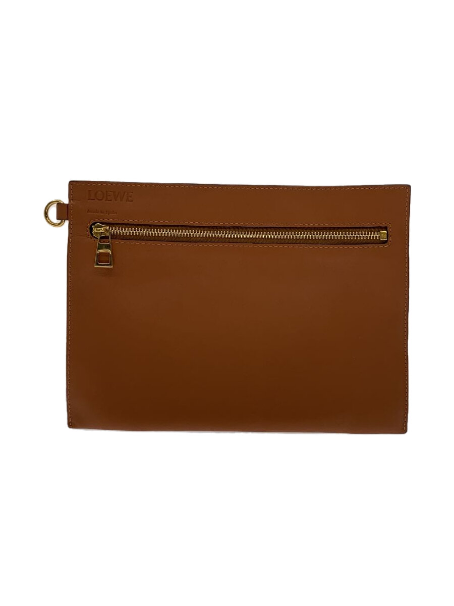【中古】LOEWE◆合財袋/なめし革/BRW【御徒面子】
