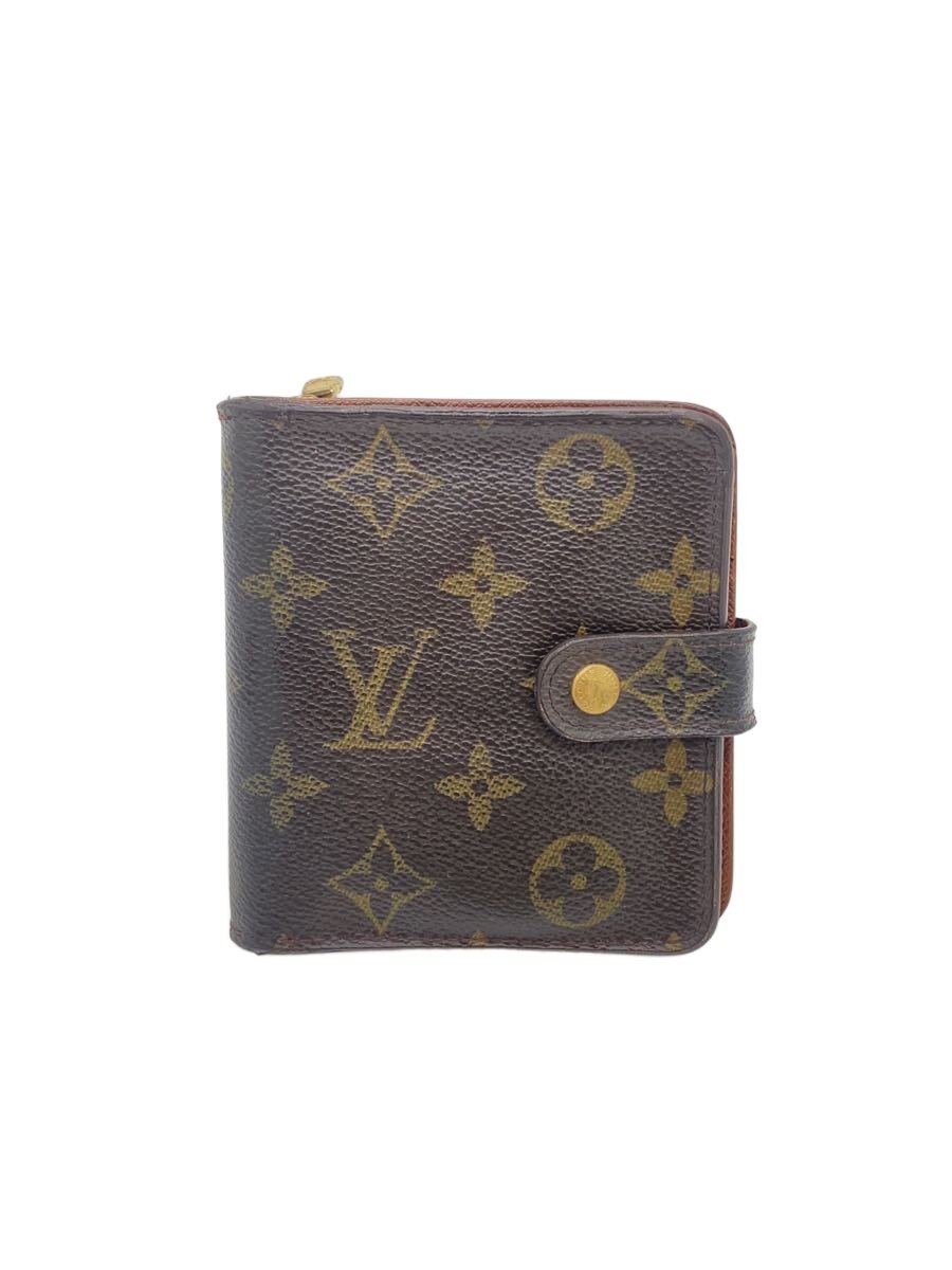 【中古】LOUIS VUITTON◆コンパクト・ジップ_モノグラム・キャンバス_BRW/PVC/BRW/レディース【服飾雑貨他】｜2ｎｄ STREET 店