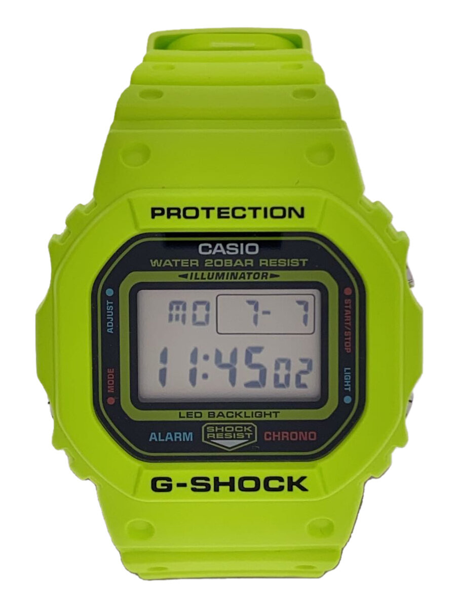 【中古】CASIO◆石英ウオッチ_G-SHOCK/デジタル/天然ゴム/YLW/SS//【服飾雑貨他】
