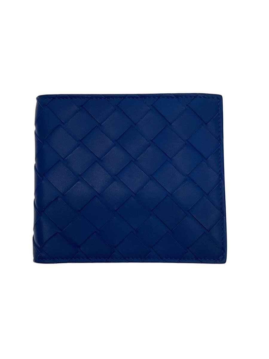 【中古】BOTTEGA VENETA◆2つ折り札入れ/--/BLU/メンズ【服飾雑貨他】