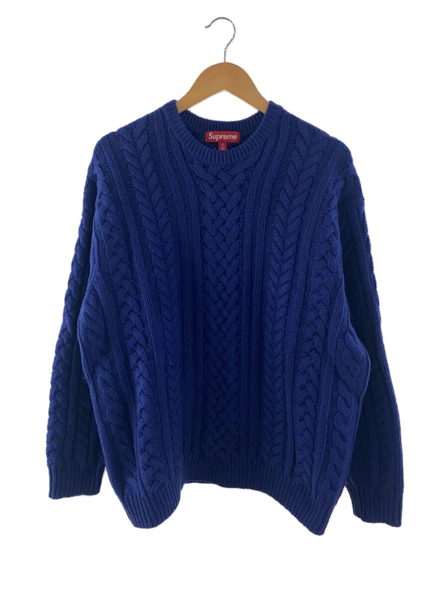 【中古】Supreme◆スウェーター(朦々たる)/M/羊毛/BLU/無地//【メンズウェア】