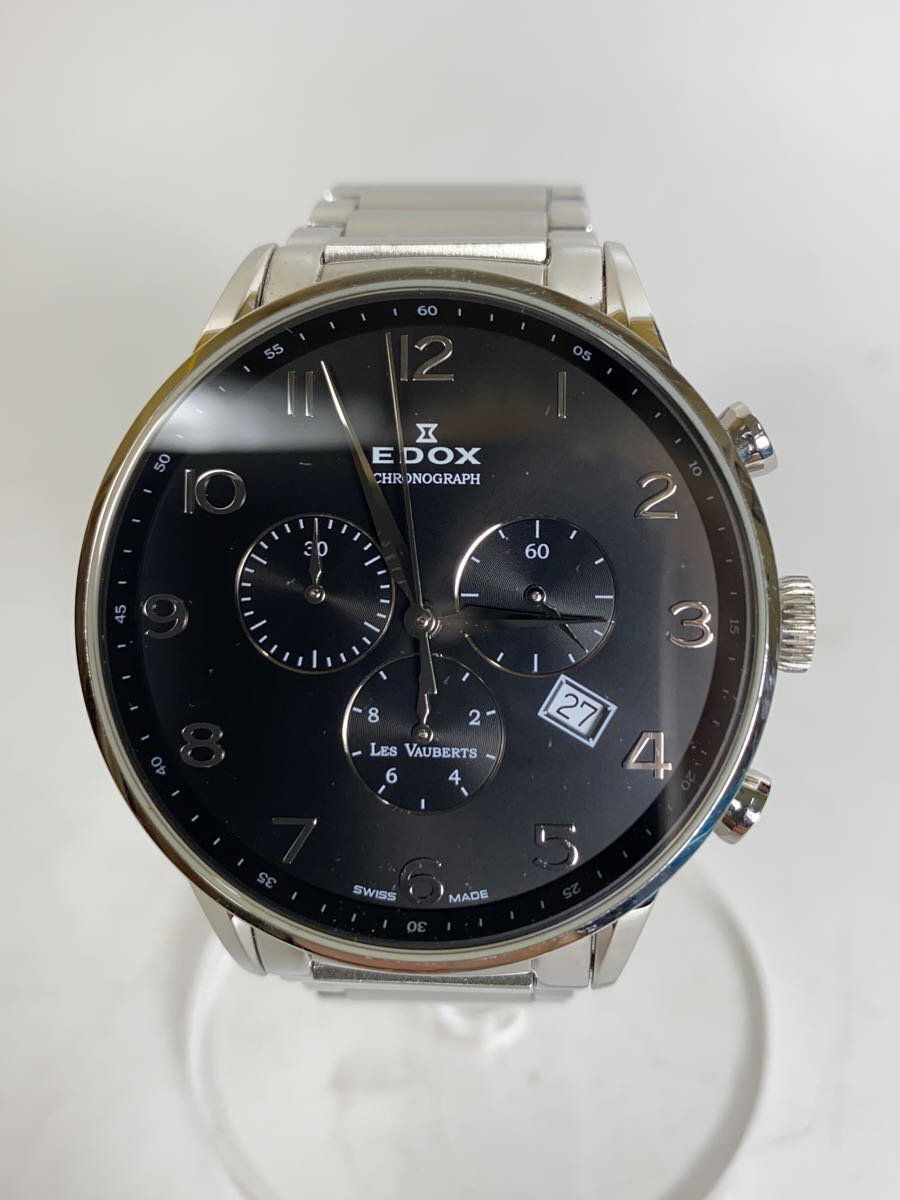 【中古】EDOX◆腕時計/アナログ/--/BLK/SLV/10409-3N-NBN/キズ/スレ有【服飾雑貨他】|2nd STREET 店