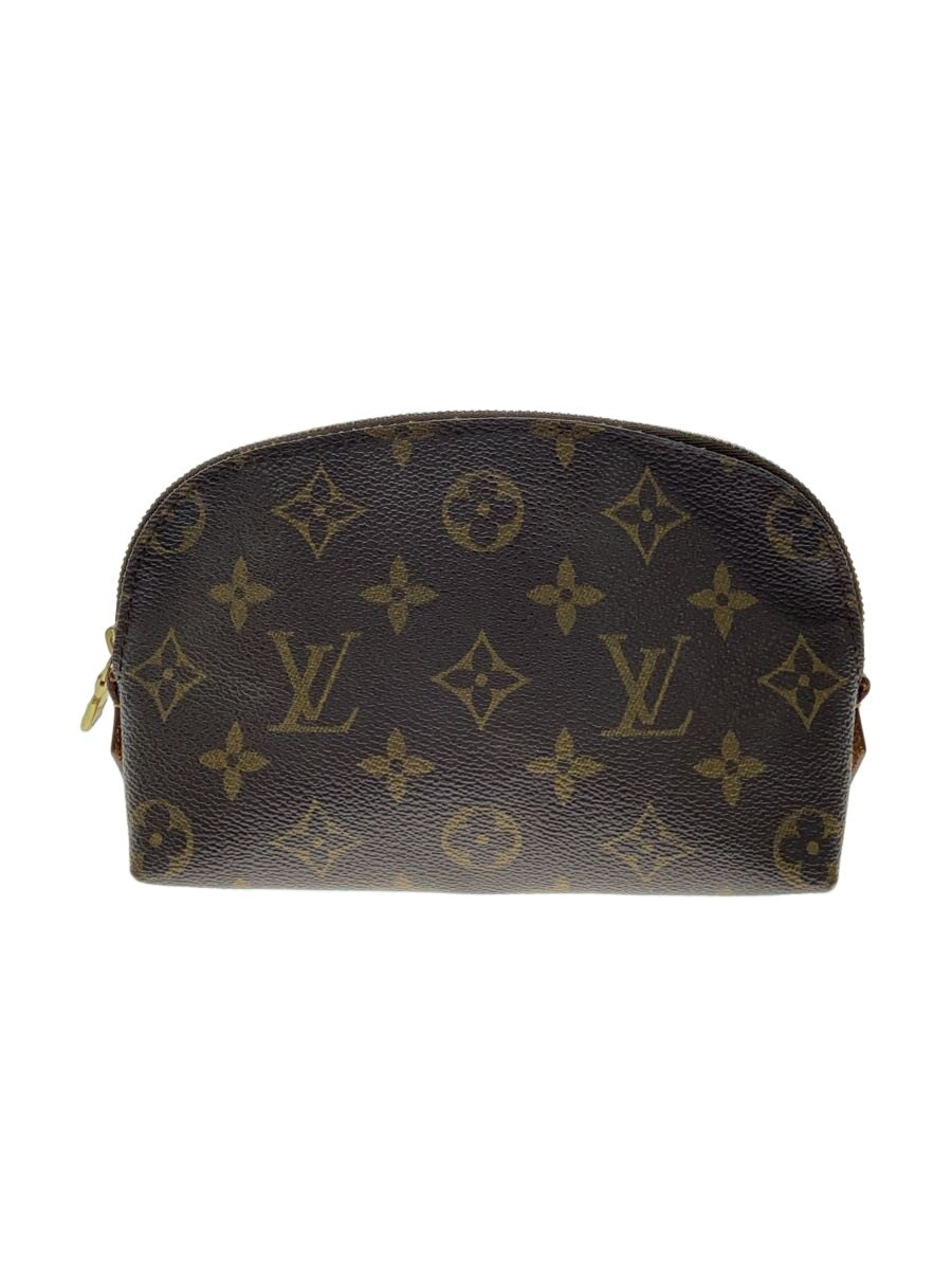 【中古】LOUIS VUITTON◆ポシェット・コスメティックPM_モノグラム・帆布/合切袋/M47515/赤銅色【御徒面子】