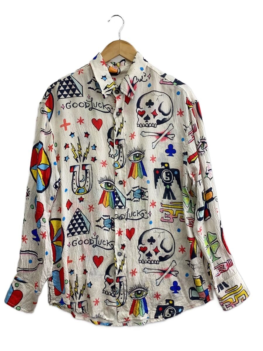 【中古】The Elder Statesman◆長袖シャツ/M/--/WHT/総柄//【メンズウェア】|2nd STREET 店