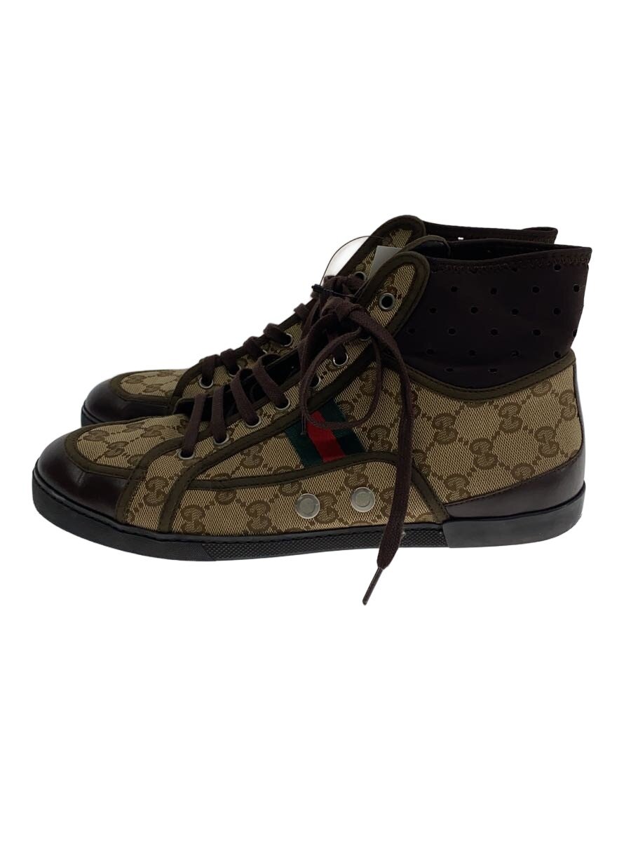 【中古】GUCCI◆ハイカットスニーカー/US8.5/BRW/キャンバス/256647【シューズ】｜2ｎｄ STREET 店