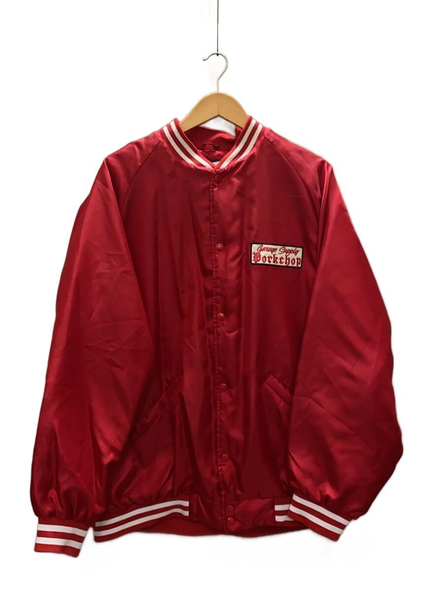 【中古】PORKCHOP◆23AW/SATIN SPORT JKT/スタジャン/XL/ポリエステル/RED【メンズウェア】|2nd STREET 店