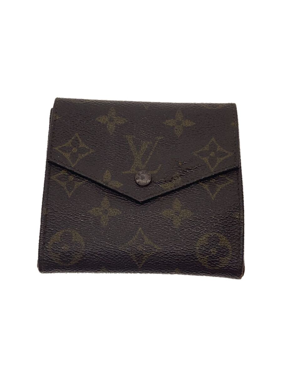 【中古】LOUIS VUITTON◆ポルト・モネ・ビエ・カルト・クレディ_モノグラム・キャンバス_BRW/レザー/モノグラム/メンズ【服飾雑貨他】