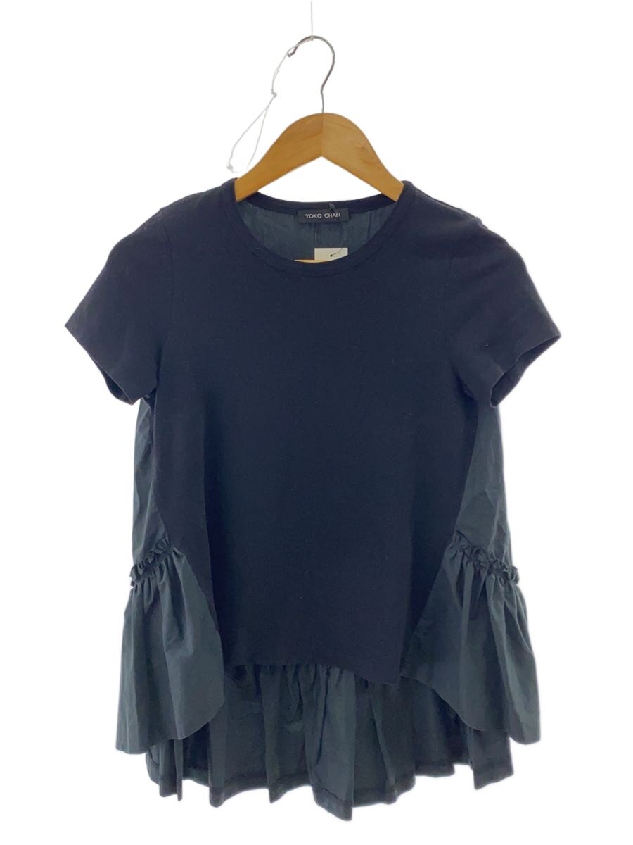 【中古】YOKO CHAN◆Hem Flared Cut-sew/半袖カットソー/36/綿織物/BLK/YCT-219-026【レディース御召しもの】