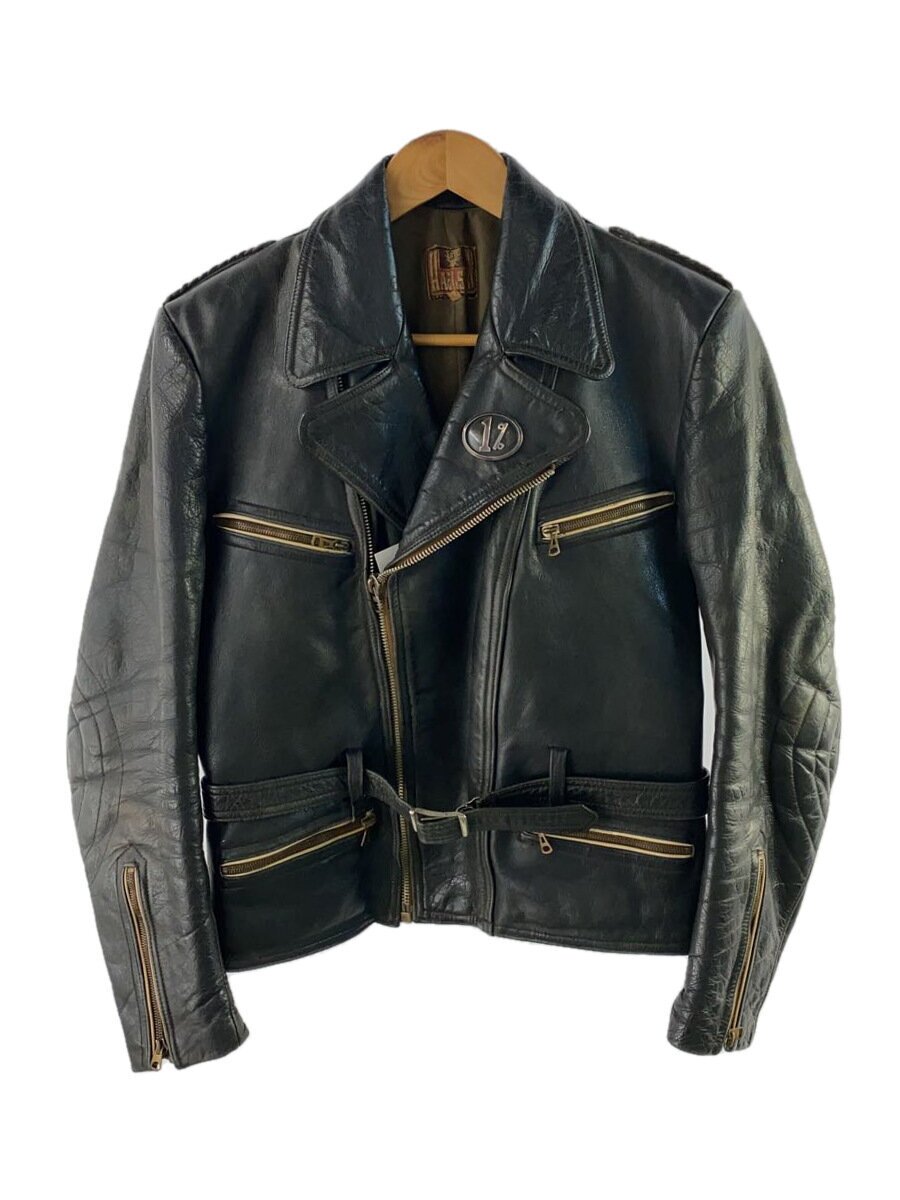 【中古】HEALSON /ダブルライダースジャケット/48/レザー/BLK//【メンズウェア】｜2ｎｄ STREET 店