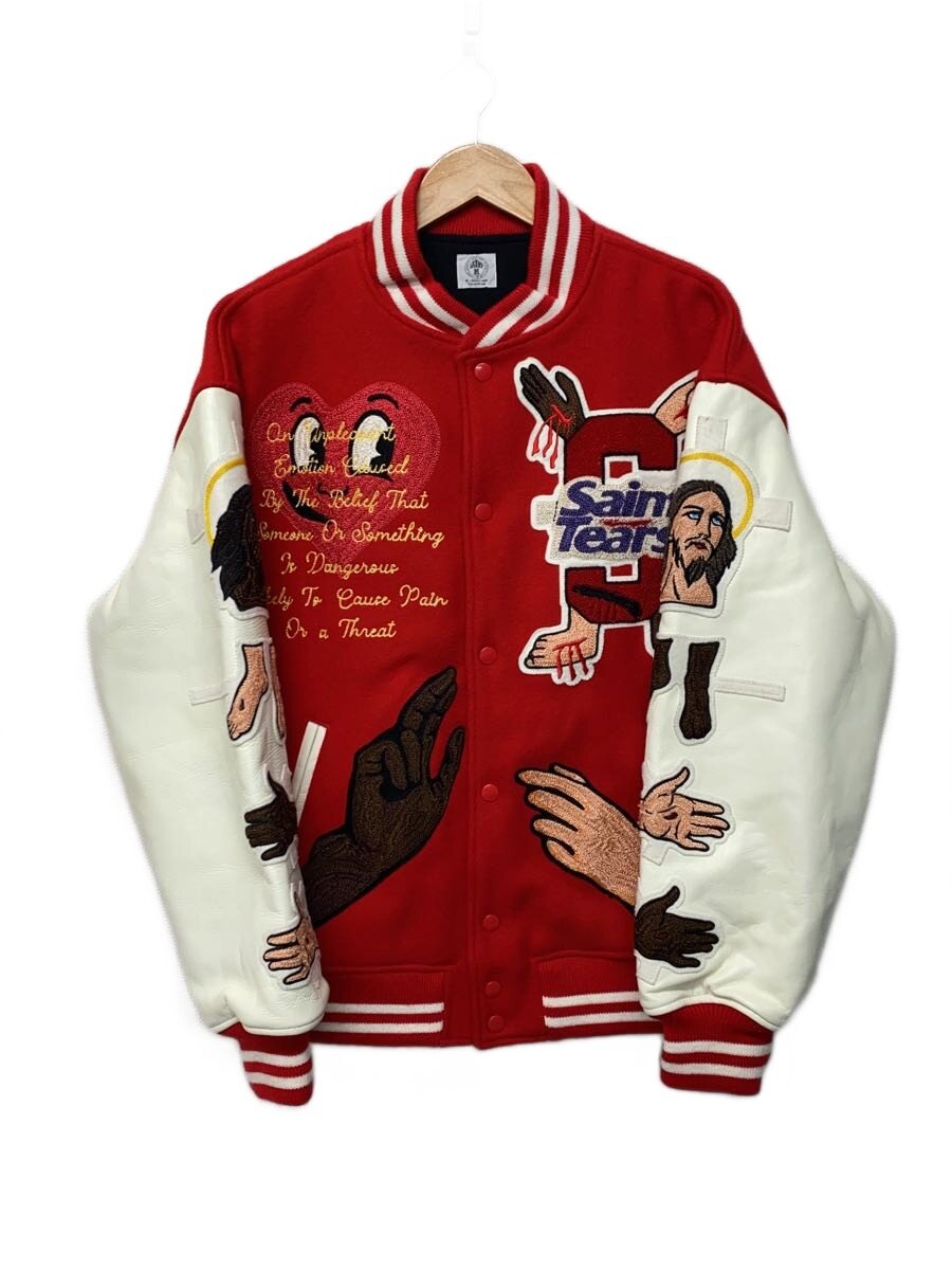 【中古】SAINT MICHAEL◆&times;Denim Tears/Varsity Jacket/スタジャン/XL/RED/SM-S22-000-058【メンズウェア】｜2ｎｄ STREET 店