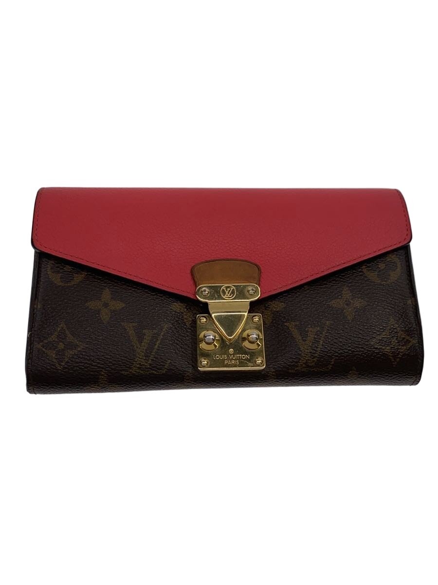 【中古】LOUIS VUITTON◆ポルト・フォイユ・パラス_トリヨン_モノグラム・帆布/PVC/BRW/レディース//【服飾雑貨他】