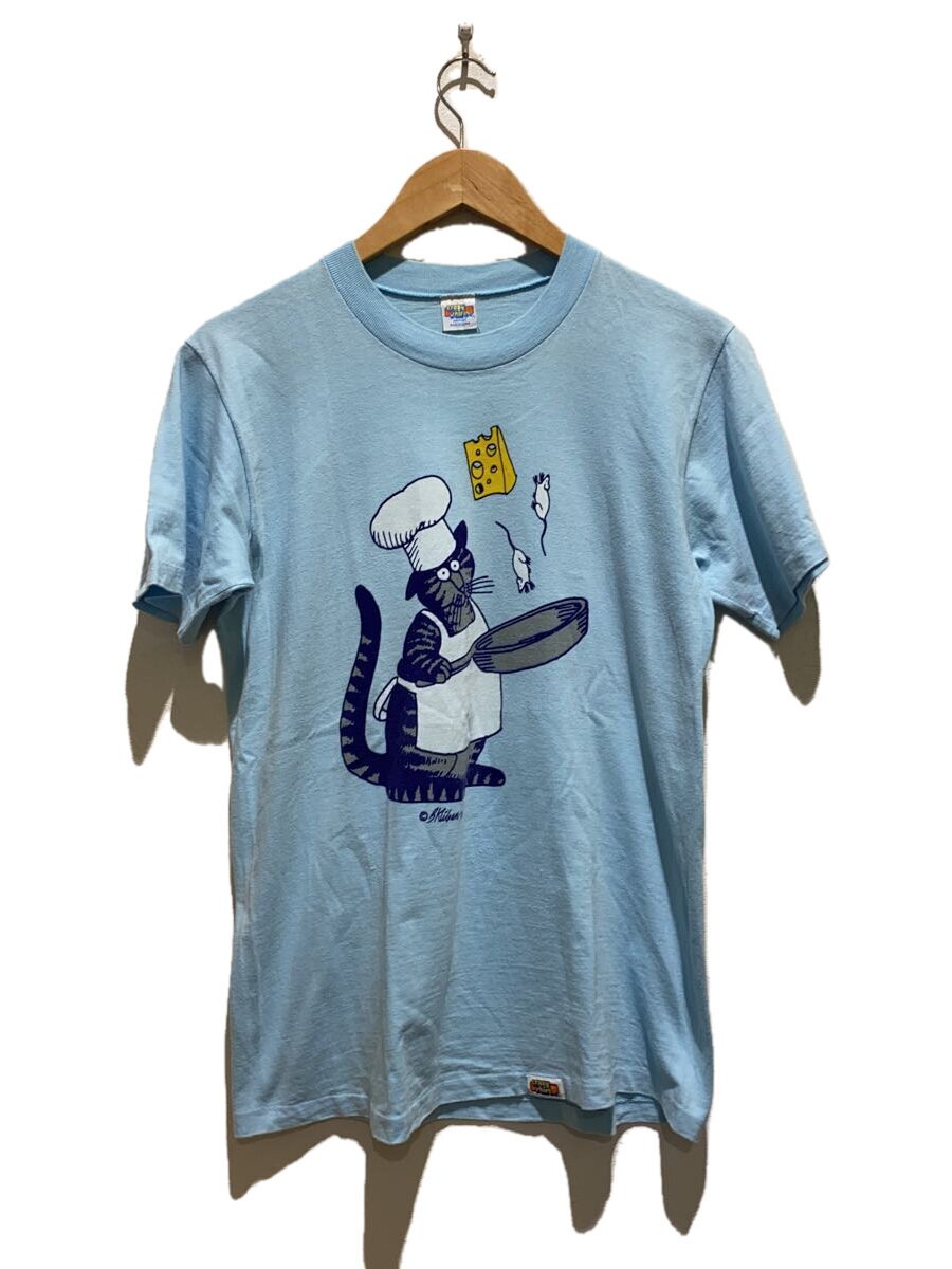 【中古】crazy shirts◆70s～ クリバンキャット/まかない方 乾酪＆二十日鼠/プルオーバー/M/BLU【メンズウェア】