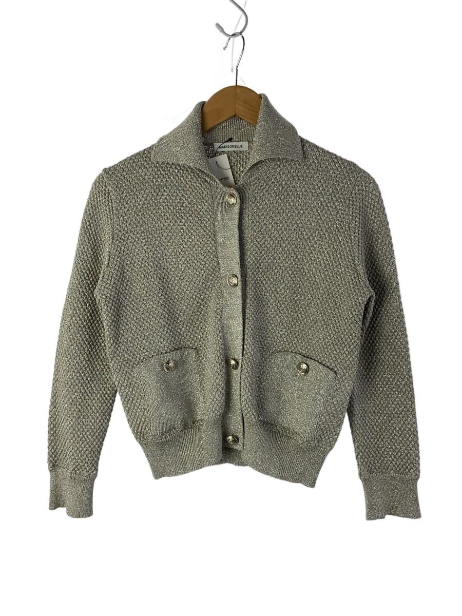 【中古】MADISONBLUE◆KNIT JK LAME/ジレー(薄っぺら)/XS/ポリエステル/GRY/MB241-8005【レディース御召しもの】