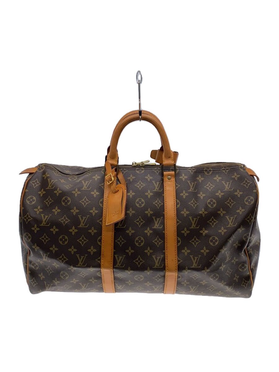 【中古】LOUIS VUITTON◆キーポル50_モノグラム・帆布_BRW/PVC/BRW【御徒面子】