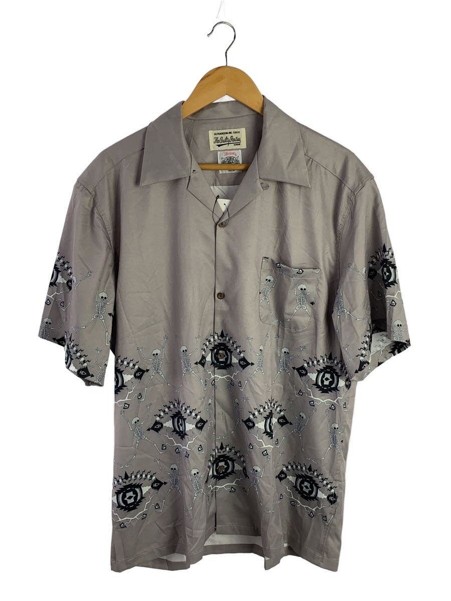 【中古】WACKO MARIA◆半袖プルオーバー/XL/人絹/GRY/総柄//【メンズウェア】