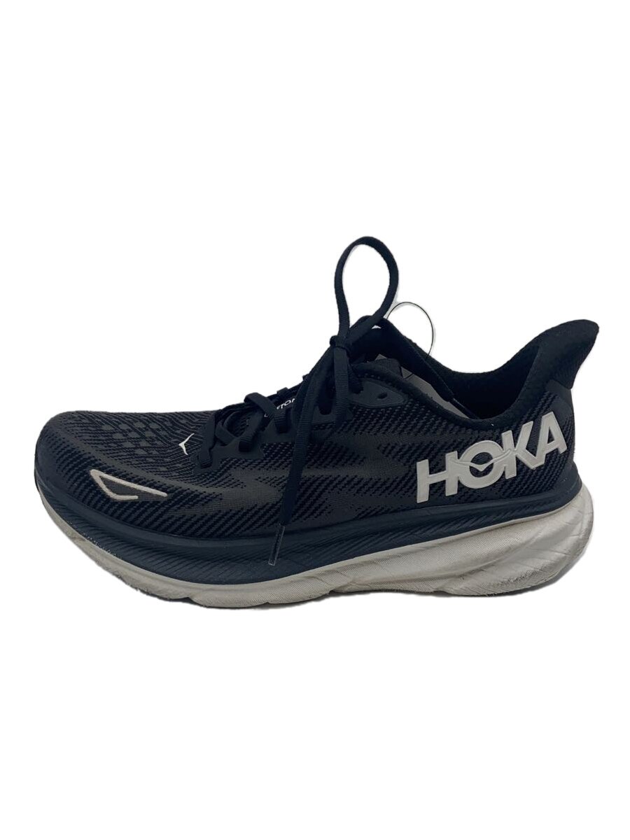 【中古】HOKA(HOKA ONE ONE)◆ローカットスニーカー/M CLIFTON 9/27珊/BLK/F27223//【シューズ】