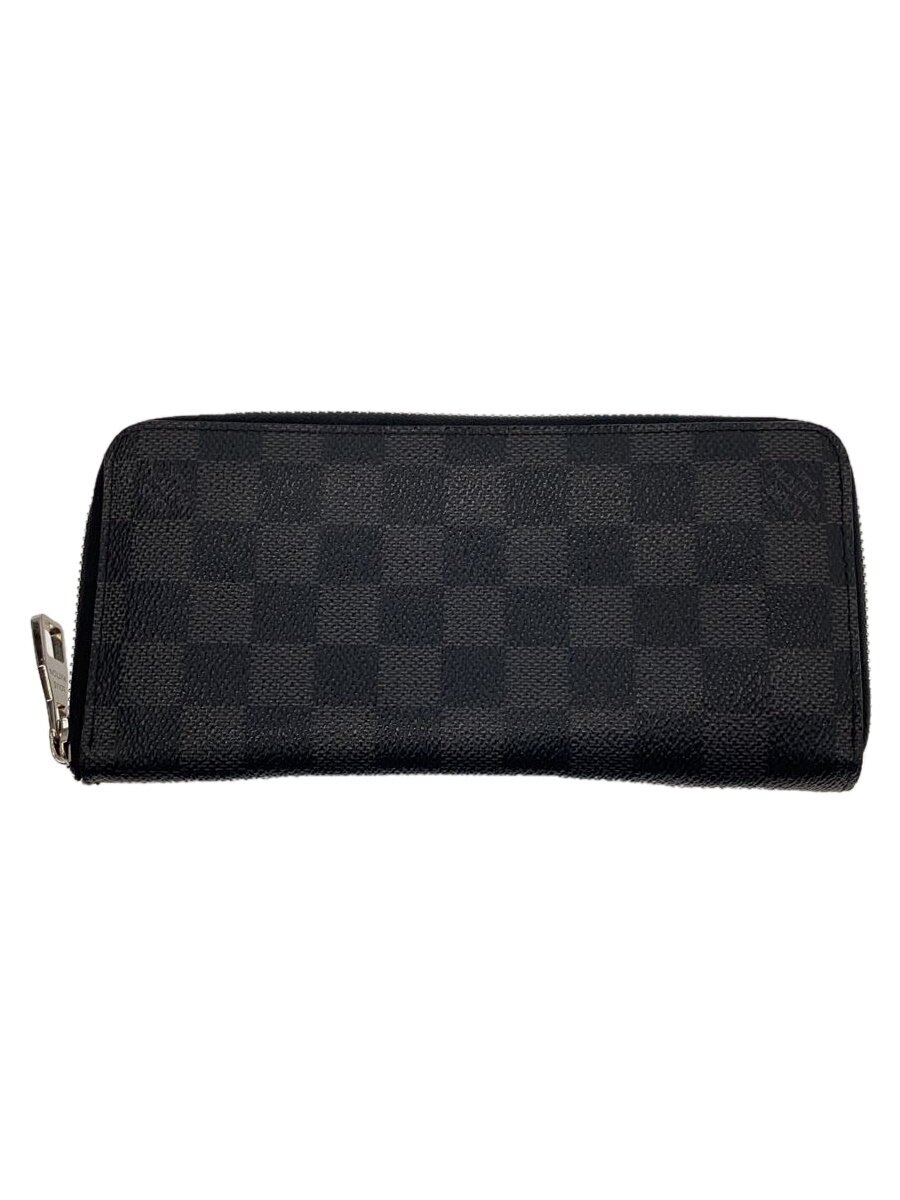 【中古】LOUIS VUITTON◆ジッピー・ウォレット・ヴェルティカル_ダミエ・アンフィニ_BLK/レザー/BLK/メンズ【服飾雑貨他】