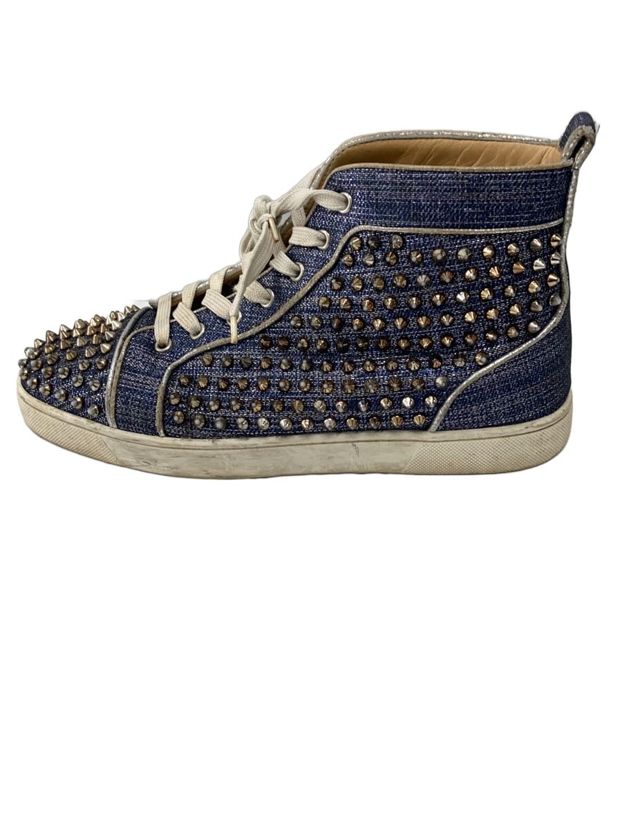 【中古】Christian Louboutin◆ジーンズ/スタッズ/ハイカットスニーカー/43/IDG【シューズ】
