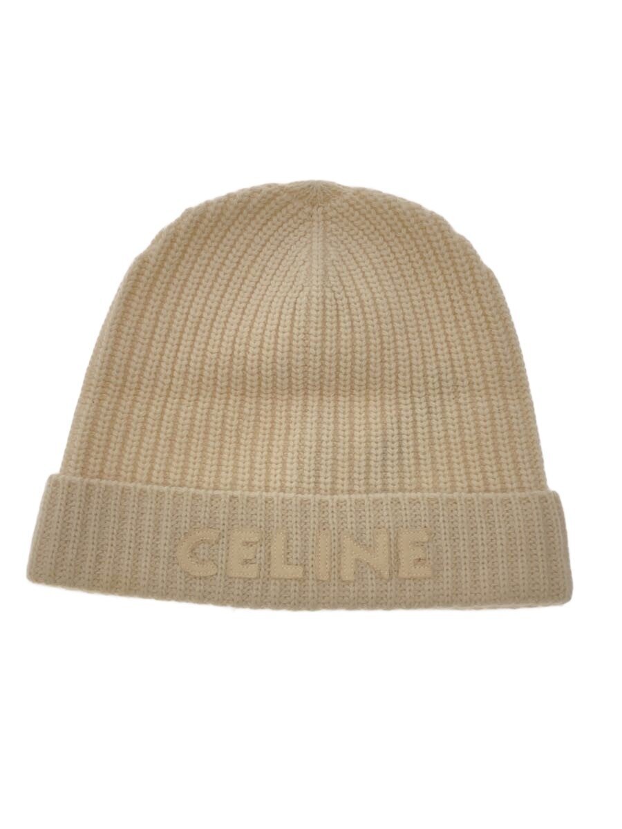 【中古】CELINE◆ニットキャップ/ビーニー/ウール/ホワイト/2ae21423//【服飾雑貨他】｜2ｎｄ STREET 店